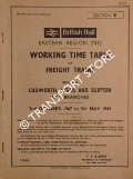 Working Time Table of Freight Trains - Section E - Cudworth, Leeds and Skipton and Branches - 2nd October 1967 to 5th May 1968 by British Rail Eastern Region (NE)